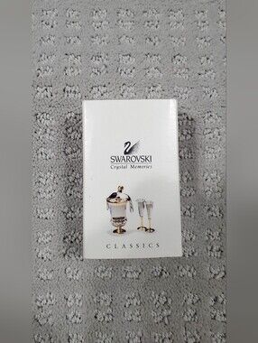 Swarovski Figurines Crystal Memories -Sparkling Wine Cooler/2 Flutes Gold